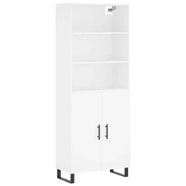 vidaXL Högskåp vit 69,5x34x180 cm konstruerat trä Bästa pris