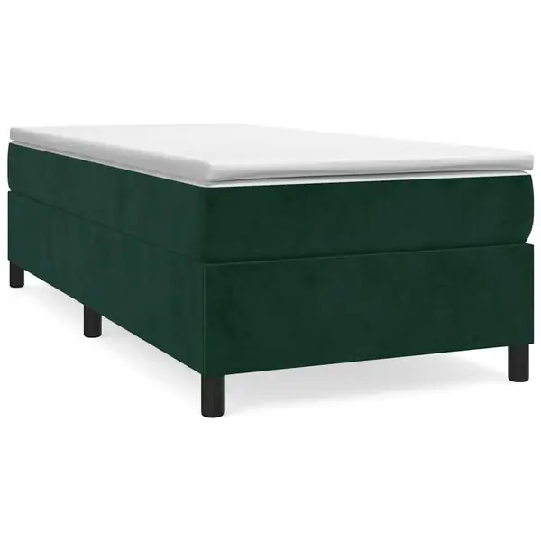 Reapris vidaXL Ramsäng med madrass mörkgrön 90x190 cm sammet