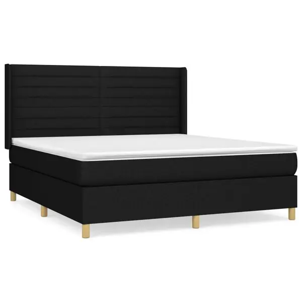 vidaXL Ramsäng med madrass svart 180x200 cm tyg Populärt val