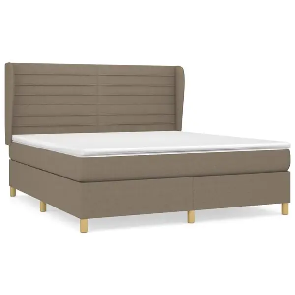 vidaXL Ramsäng med madrass taupe 160x200 cm tyg Populär