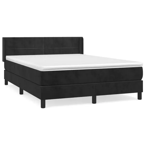 Snabb frakt vidaXL Ramsäng med madrass svart 140x190 cm sammet