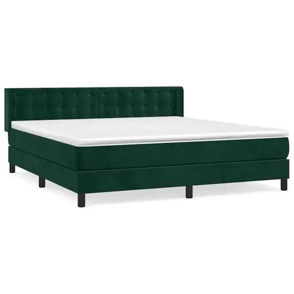 Nedsatt pris vidaXL Ramsäng med madrass mörkgrön 180x200 cm sammet