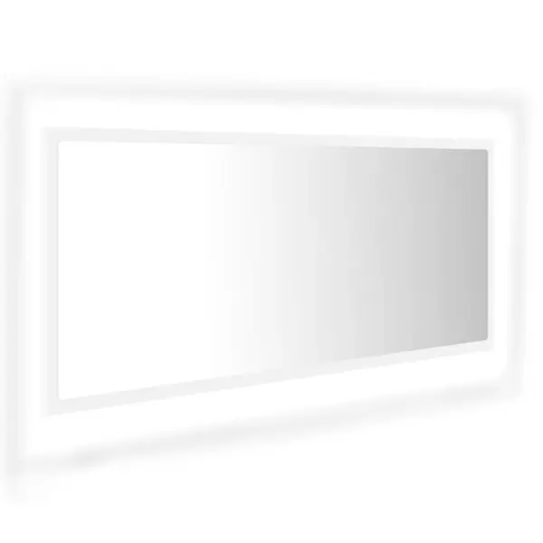 Fri frakt vidaXL Badrumsspegel med LED vit 100x8,5x37 cm akryl
