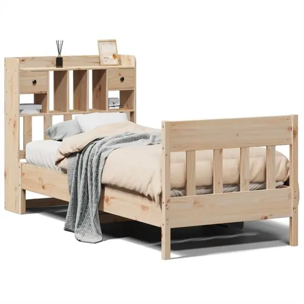 vidaXL Sängram utan madrass 75x190 cm massiv furu Populär