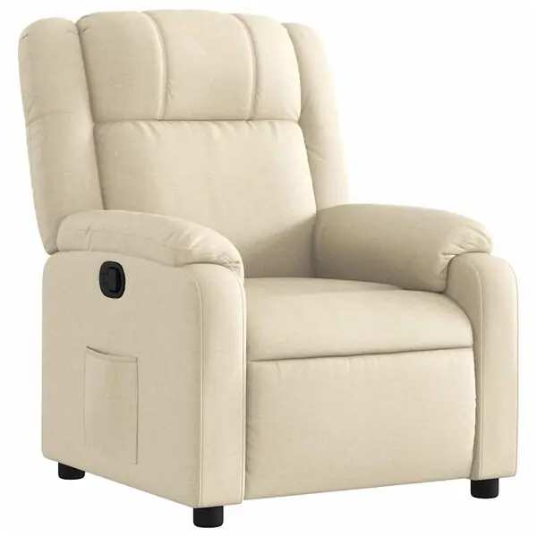 Premium vidaXL Reclinerfåtölj gräddvit tyg