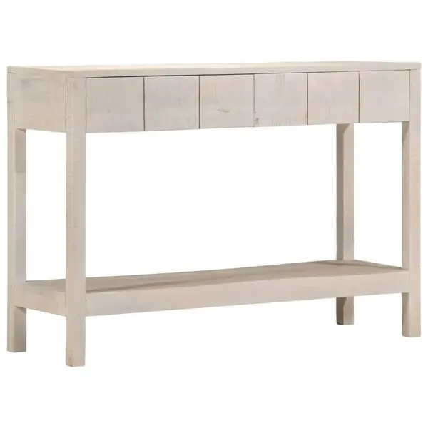 vidaXL Konsolbord vit 110x35x75 cm massivt mangoträ Erbjudandepris