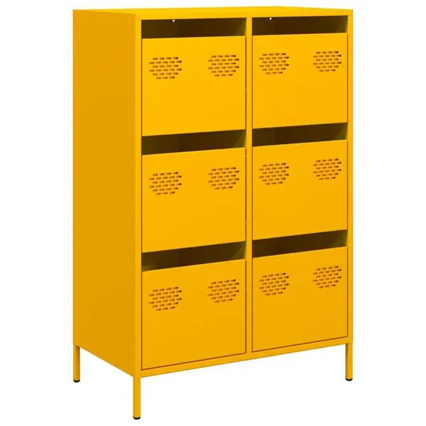 Begränsat antal vidaXL Högskåp senapsgul 68x39x101,5 cm stål