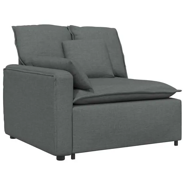 Rabatter vidaXL Modulär soffa armstödsändmodul med dynor mörkgrå 100 cm