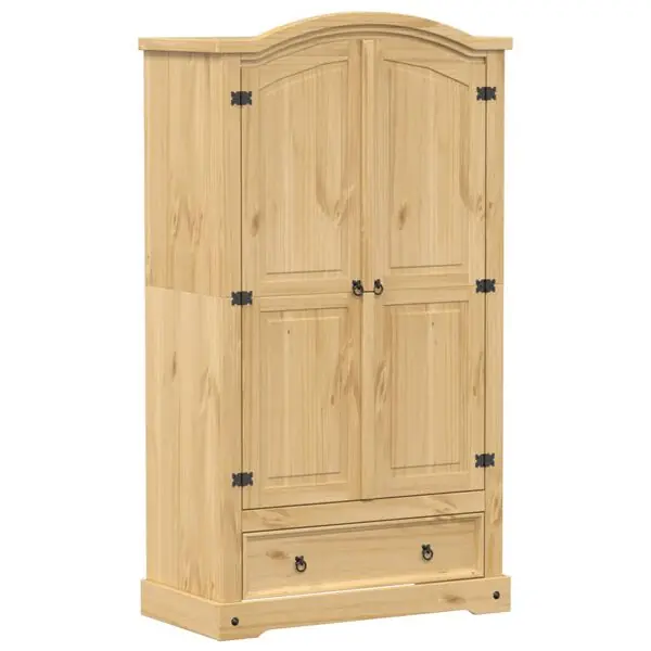 Endast denna vecka vidaXL Garderob Corona 102x52x186 cm massiv furu