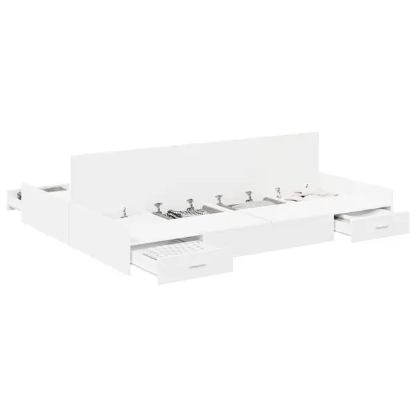 Kundfavorit vidaXL Förvaringssängram med låda Vit 150 x 200 cm Konstruerat trä