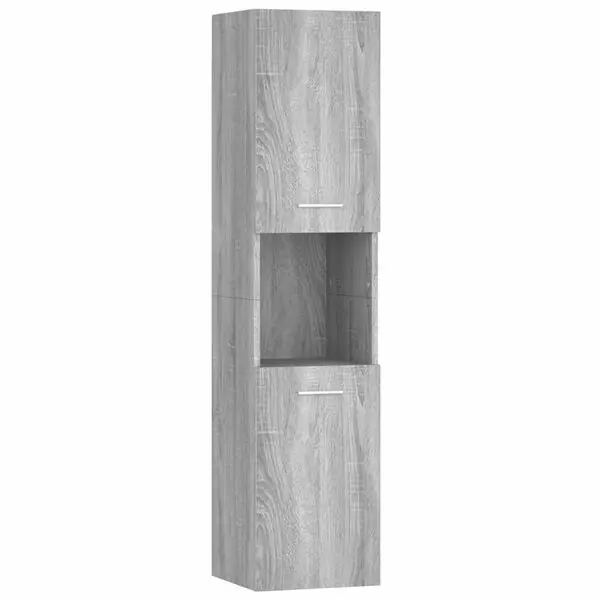 vidaXL Badrumsskåp grå sonoma 30x30x130 cm konstruerat trä Begränsat antal