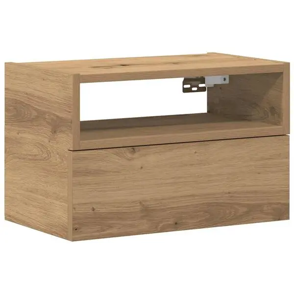 vidaXL Väggmonterat sängbord artisan ek 45x26x28,5 cm Kundfavorit