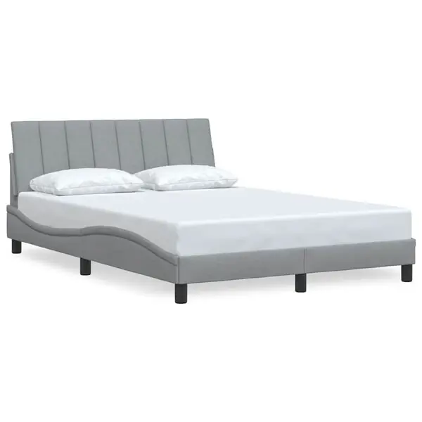 vidaXL Bed Frame without Mattress "Hanko" Light Grey 140x200 cm Fabric risnedsättning