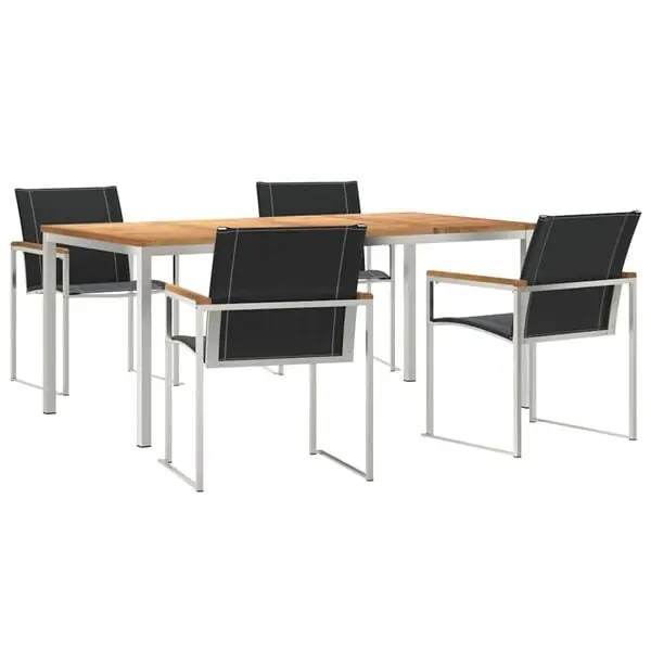 vidaXL Trädgårdsmöbelset 5 pcs Brun Massivt Akaciaträ Lågt pris