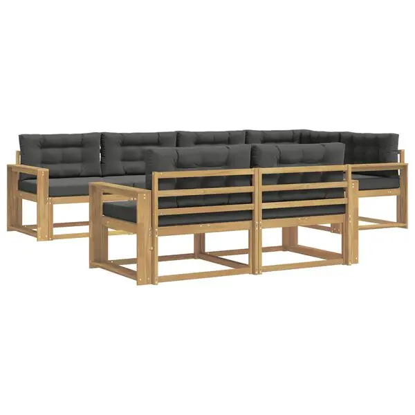 Erbjudandepris vidaXL Utomhussoffset med kudde 6 pcs Vit och antracit Polyester