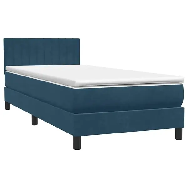 Utförsäljning vidaXL Ramsäng med madrass mörkblå 80x210 cm sammet