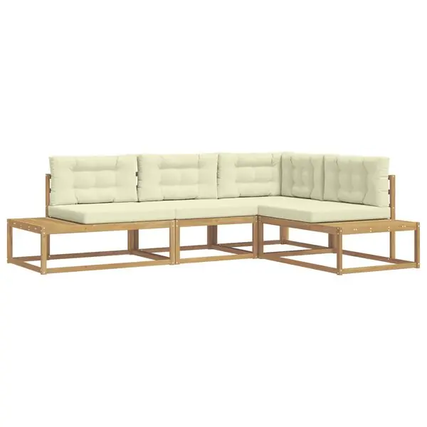 vidaXL Utomhussoffset med kudde Vit 277,5 x 198,5 x 73 cm Polyester Kampanjpris