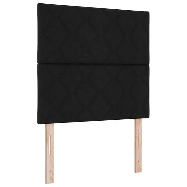Fynd vidaXL LED Box Säng med madrass med huvudgavel Svart 120 x 200 cm tyg