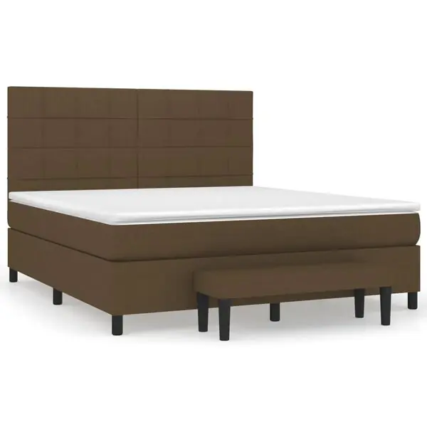 vidaXL Ramsäng med madrass mörkbrun 180x200 cm tyg Billig