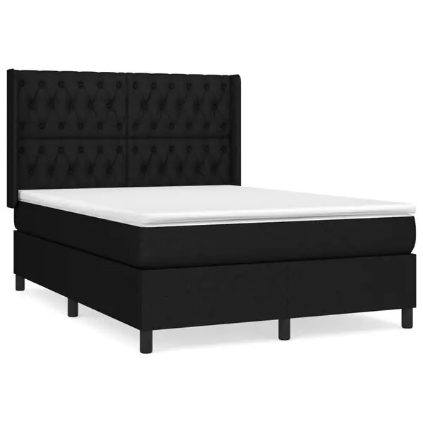Bästa pris vidaXL Ramsäng med madrass svart 140x190 cm tyg