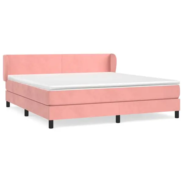 Expressleverans vidaXL Ramsäng med madrass rosa 180x200 cm sammet