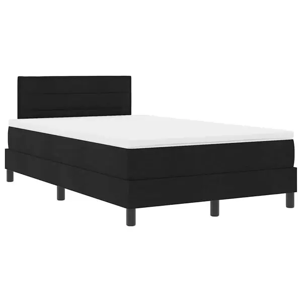Extra rabatt vidaXL Bäddfjäder med madrass med led Svart 120 x 200 cm tyg