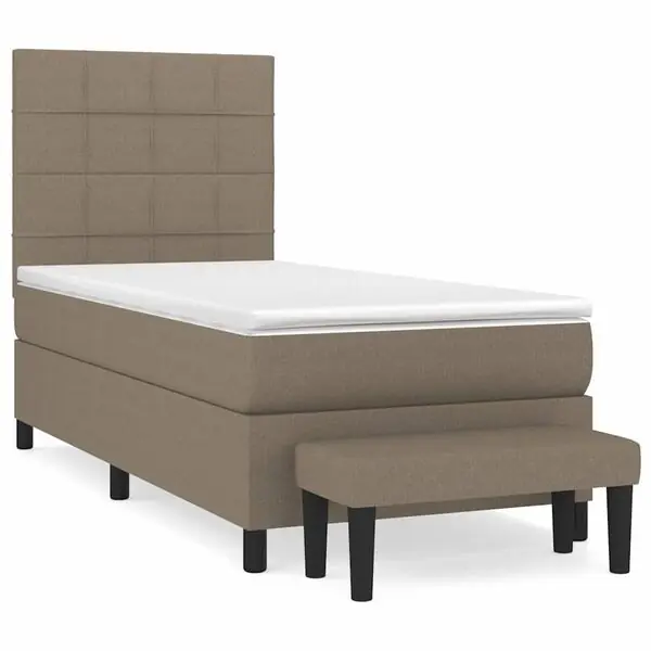 Rabatter vidaXL Ramsäng med madrass taupe 90x190 cm tyg
