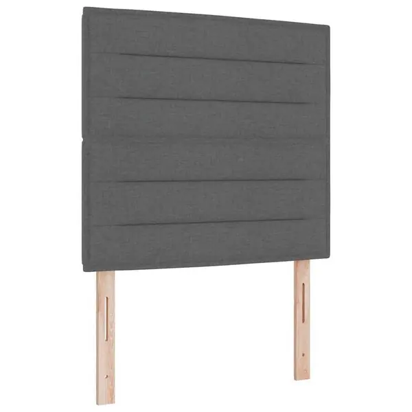 Begränsat antal vidaXL LED Box Säng med madrass Mörkgrå 100 x 200 cm tyg