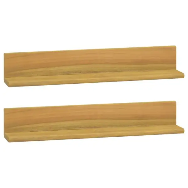 Trygg betalning vidaXL Vägghyllor 2 st 60x10x10 cm massivt teakträ