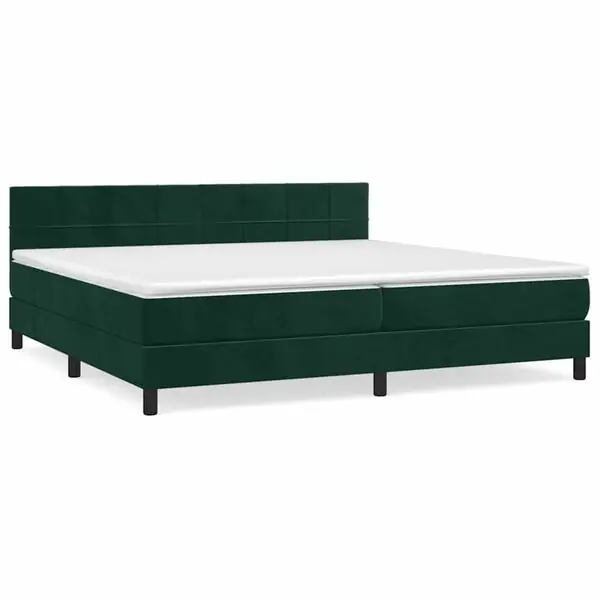 vidaXL Ramsäng med madrass mörkgrön 200x200 cm sammet Kampanj