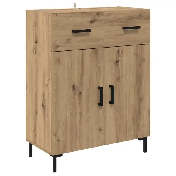 vidaXL Sideboard med låda Artisan Ek 69,5 x 34 x 90 cm Konstruerat trä Endast denna vecka