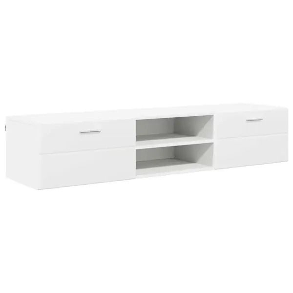 vidaXL Träskåp med låda Vit 150 x 39 x 30 cm Konstruerat trä Begränsat erbjudande