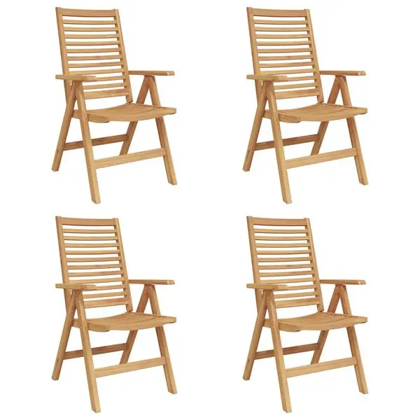vidaXL Stol 4 pcs Brun 64,5 x 52 x 108 cm Massivt teakträ Endast idag