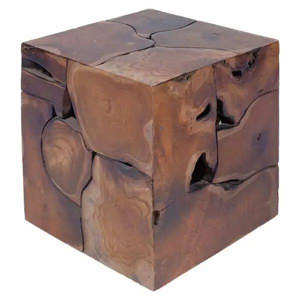 vidaXL Pall brun 40x40x45 cm massivt teakträ Beställ nu