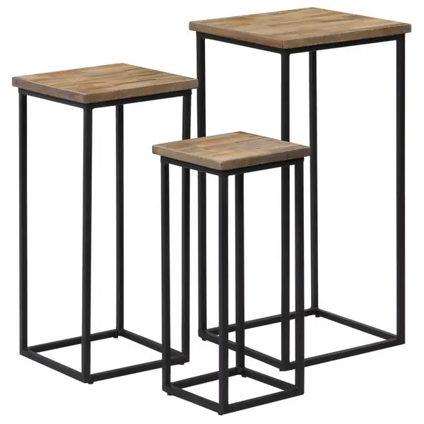 Reapris vidaXL Växtbord 3 st massiv återvunnen teak