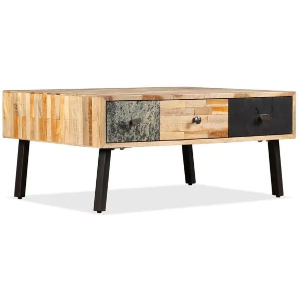 Outlet vidaXL Soffbord massivt återvunnet teakträ 90x65x40 cm