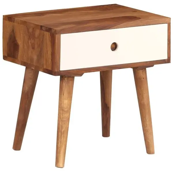 Rea vidaXL Sängbord massivt sheshamträ 45x30x45 cm