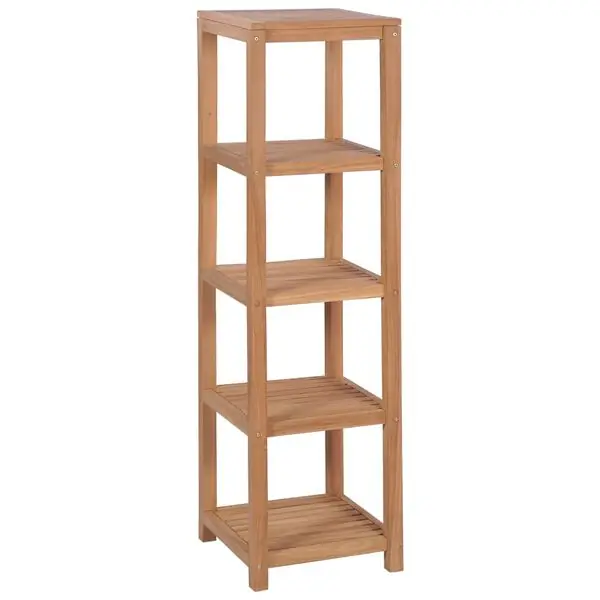 vidaXL Badrumshylla 4 nivåer massiv teak 42x42x165 cm Reapris