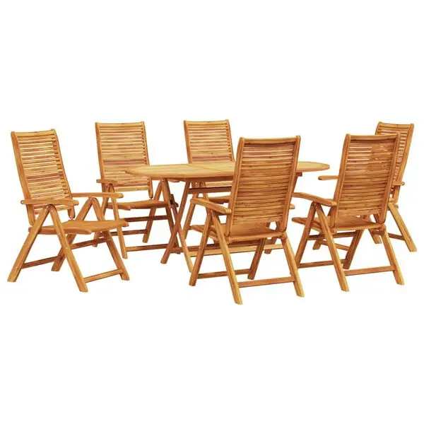 Nyhet vidaXL Trädgårdsmöbelset 7 pcs Brun Massivt Akaciaträ