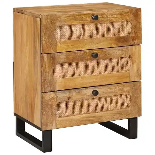 Endast denna vecka vidaXL Nattduksbord Naturfärg 50 x 33 x 62 cm Massivt mangoträ