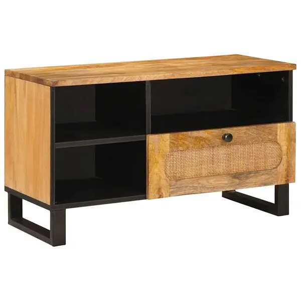 vidaXL TV-skåp med låda Brun 80 x 33 x 46 cm Massivt mangoträ Köp nu