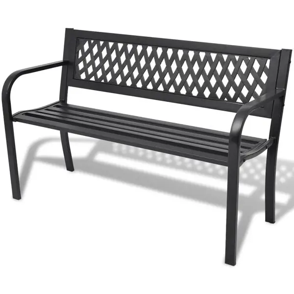 Handla nu vidaXL Trädgårdsbänk 118 cm stål svart