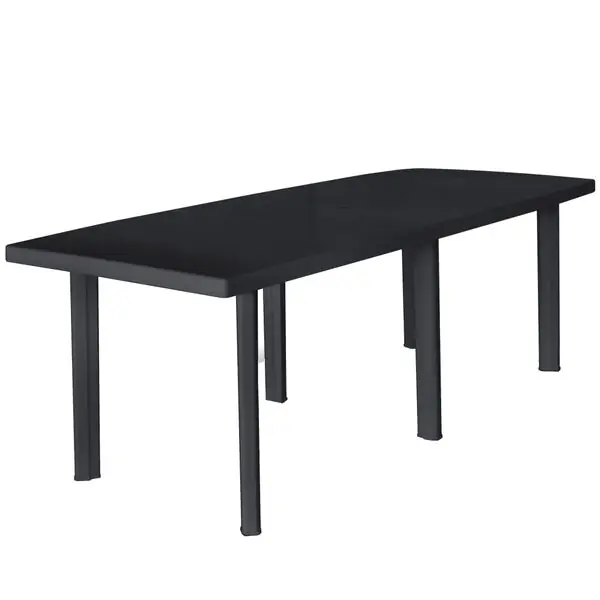 vidaXL Trädgårdsbord antracit 216x90x72 cm plast Bästa pris