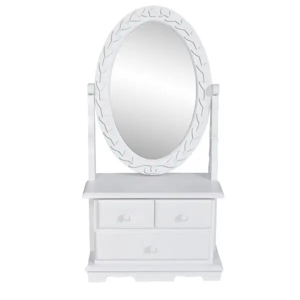 vidaXL Bordsspegel med justerbar oval spegel MDF Rea