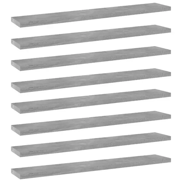 Reapris vidaXL Hyllplan 8 st betonggrå 60x10x1,5 cm konstruerat trä