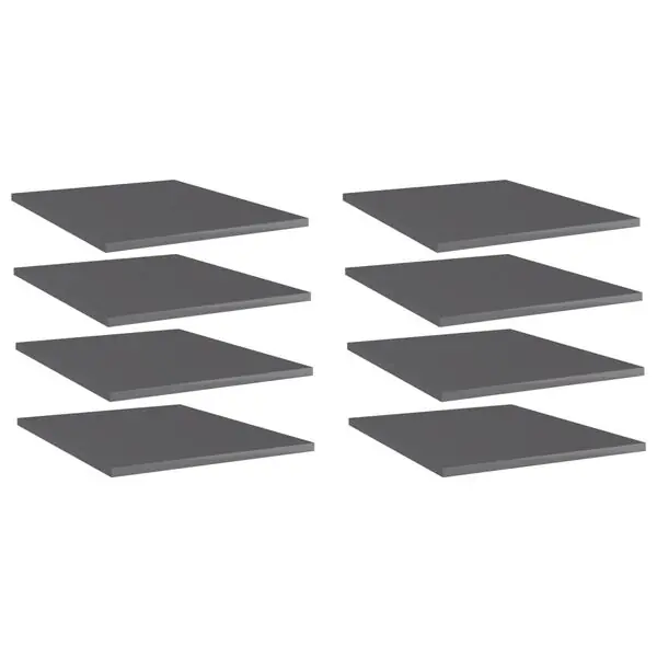 vidaXL Hyllplan 8 st grå högglans 40x50x1,5 cm konstruerat trä Lågt pris