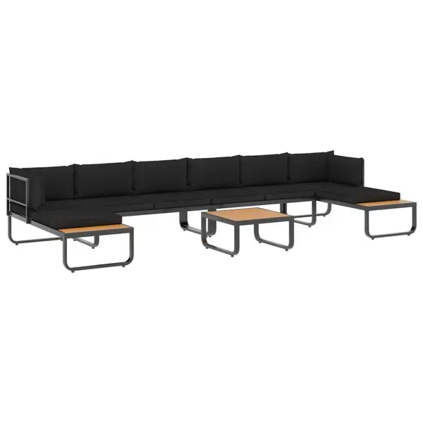vidaXL Hörnsoffa set med dynor 5 delar aluminium och WPC Rabatter