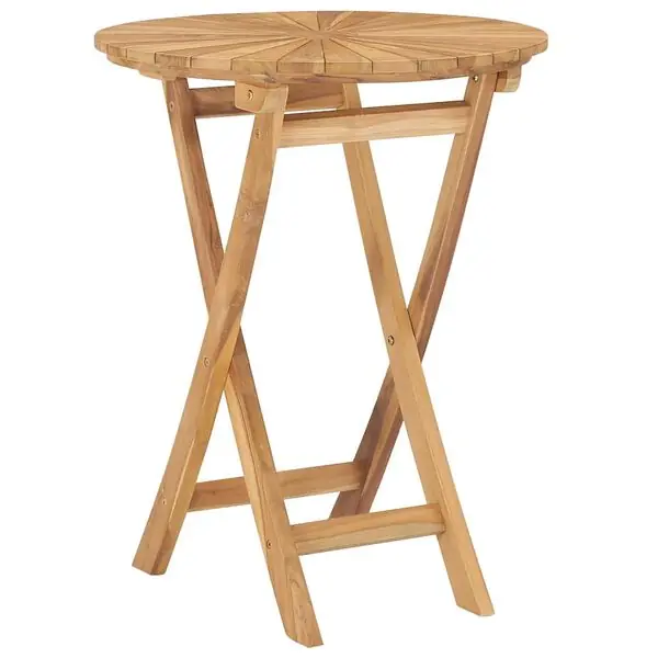 vidaXL Hopfällbart trädgårdsbord Ø 60 cm massivt teakträ Rabatt