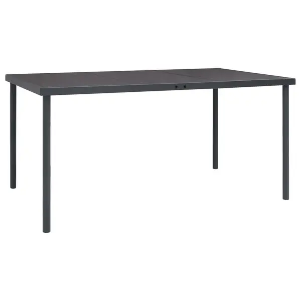 vidaXL Trädgårdsbord antracit 150x90x74 cm stål Erbjudande