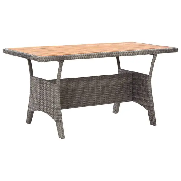 vidaXL Trädgårdsbord grå 120x70x66 cm massivt akaciaträ Rabatt
